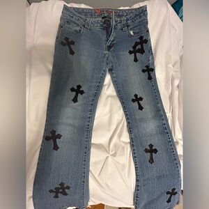 custom patchwork y2k jeans size 7 women’s